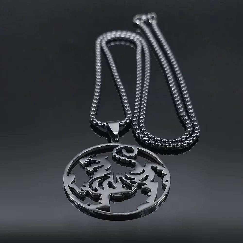 Karate Symbol Pendant Necklace — Stainless Steel