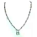 Punk Gothic Thorns Barbed Wire Chain Necklace Vintage Choker Hip Hop Pendant Lock Necklace For Party Birthday Gift