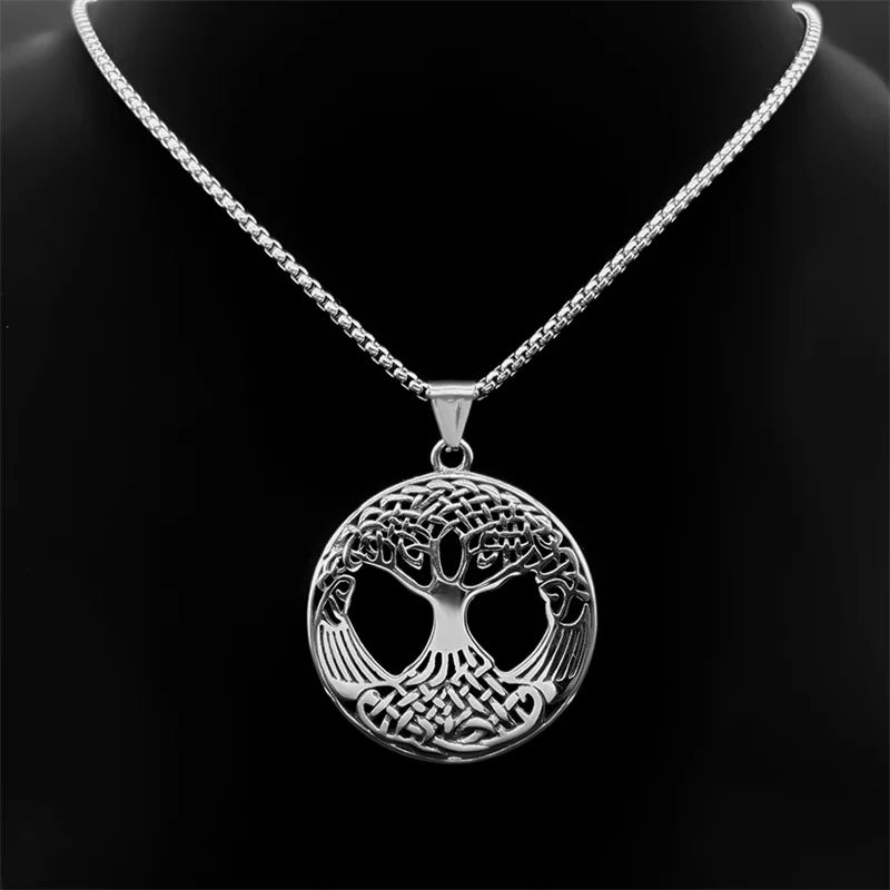 Tree Of Life Silver Pendant Vintage Knot World