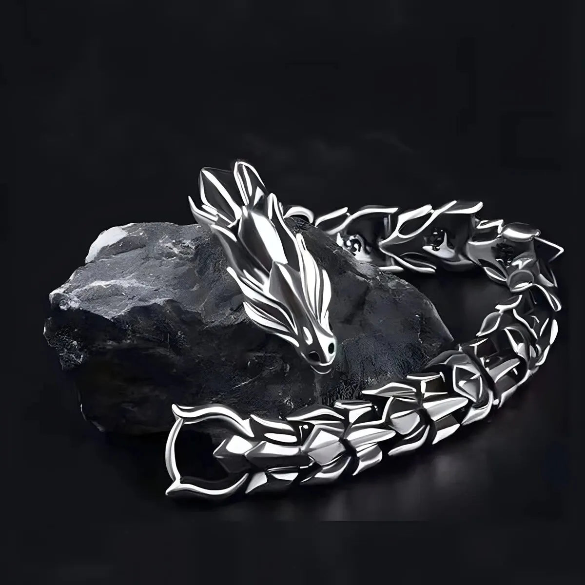 Viking Dragon Cuff Bracelet — Stainless Steel