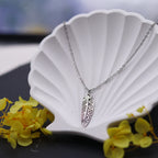 Kinitial Boho Feather Pendant Male Necklace For Women Men Stainless Steel Silver Color Leaf Chain Jewelry Gift collar