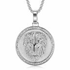 Iced Out Lion Head Round Pendant Necklace