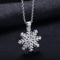 Iced Out Snowflake Pendant — 14K Gold