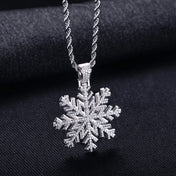 Iced Out Snowflake Pendant — Gold-Tone Stainless Steel