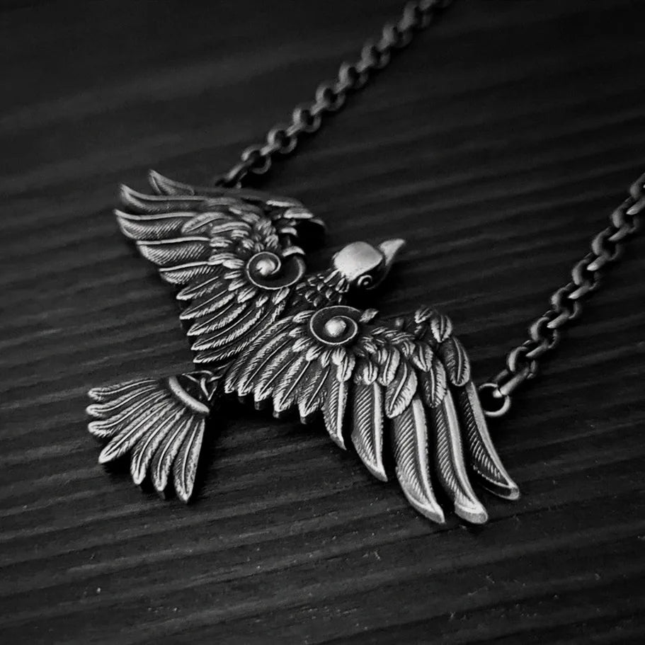 Viking Crow Wings Choker Necklace — Gothic, Zinc Alloy