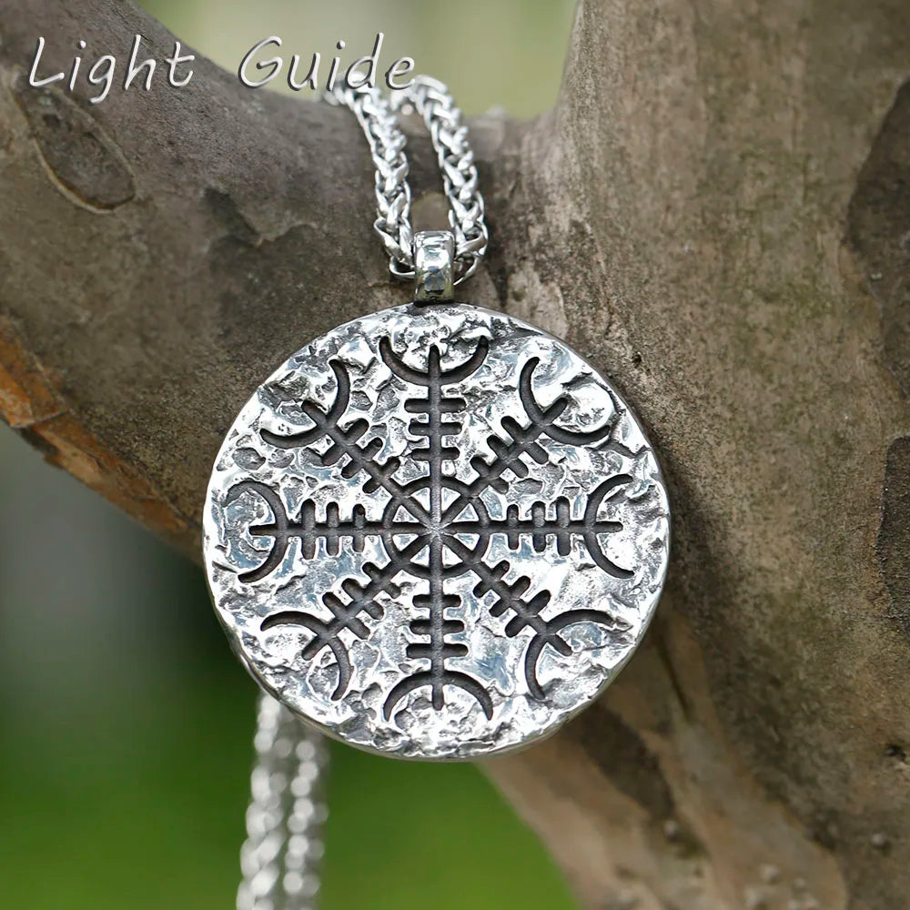 Viking Aegishjalmur Stainless Steel Pendant Necklace