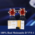 Moissanite Studs Earrings Pass Diamond tester Pen For Men Women 18K Platinum Plated Bride Wedding Gemstone 925 Silver Earrings