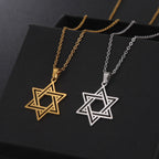 Simple Star of David Pendant Necklace — Stainless Steel