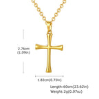 Cross Gold Sweater Chain Necklace — Stainless Steel