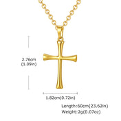 Cross Gold Sweater Chain Necklace — Stainless Steel