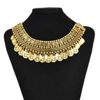 Traditional Gypsy Afghan Ethnic Choker Necklace for Women Vintage African Tribe Bib Moon Collares Boho Pakistan Turkish