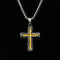Cross Steel Pendant Yellow Lava