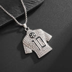 Full Zircon Pendant Necklace Hip Hop Cool Mumber 10 Super Soccer Star Fan Stainless Steel Clavicle Charming Jewelry Men