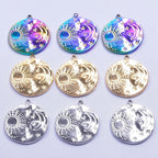 7Pcs No Fade Stainless Steel Wicca Moon Sun Egyptian Ankh Life Cross Pendant DIY Fatima Hand Turkish Evil Eye кулон Jewelry