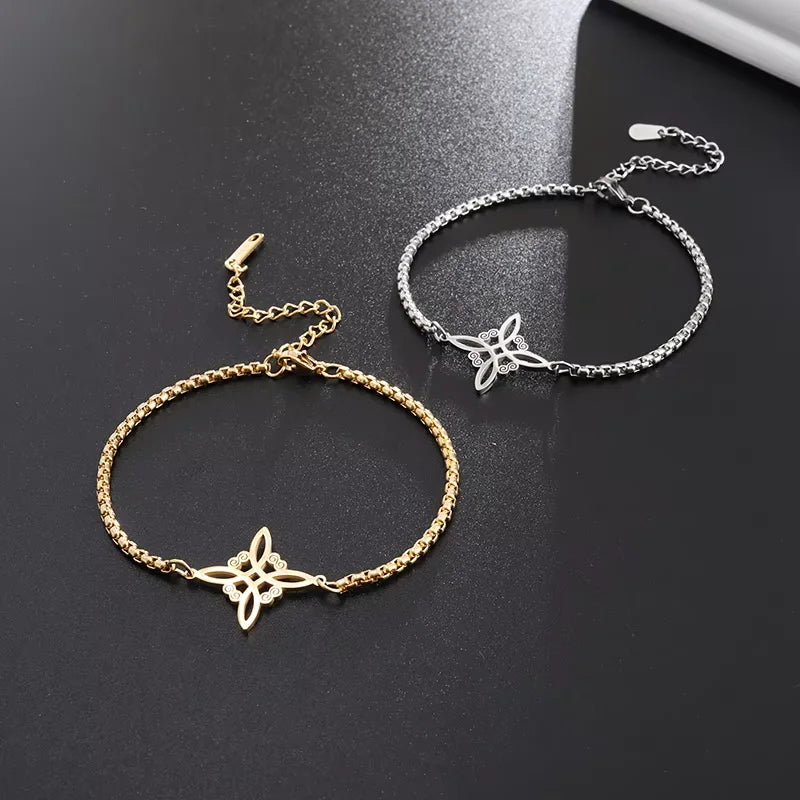 Witch Knot Irish Knot Bracelet for Women — Minimalist Two-Tone