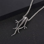 Retro Long Snake Three Headed Snake Pendant Necklace Stainless Steel Punk Biker Snake Necklace For Men Women Jewelry Gift