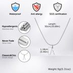 Minimalist Initials Necklace for Men,Stainless Steel Alphabet A-Z 26 Letter Collar,50/55/60CM Silver Color Thin Snake Chain
