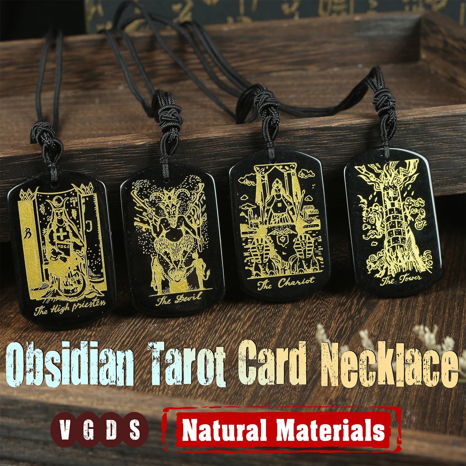 Tarot Black Pendant Necklace