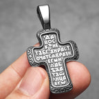 Jesus Cross Rune Pendant — Stainless Steel