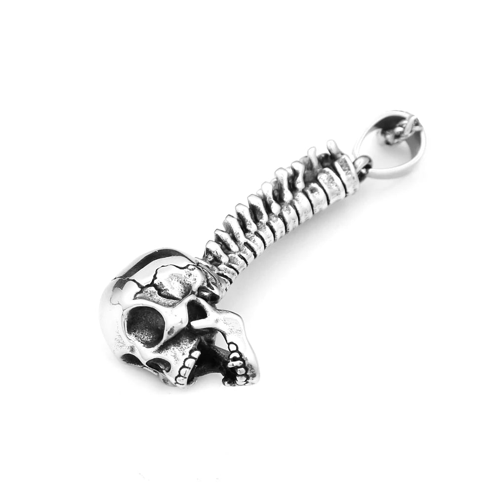 Gothic Skull Skeleton Pendant — Stainless