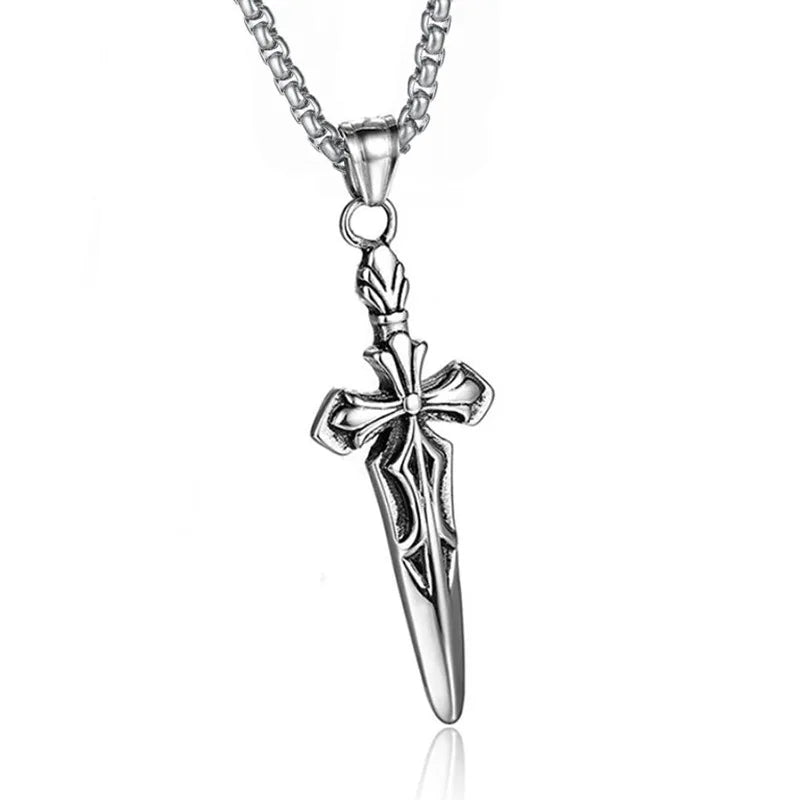 Cross Steel Pendant European American Individuality
