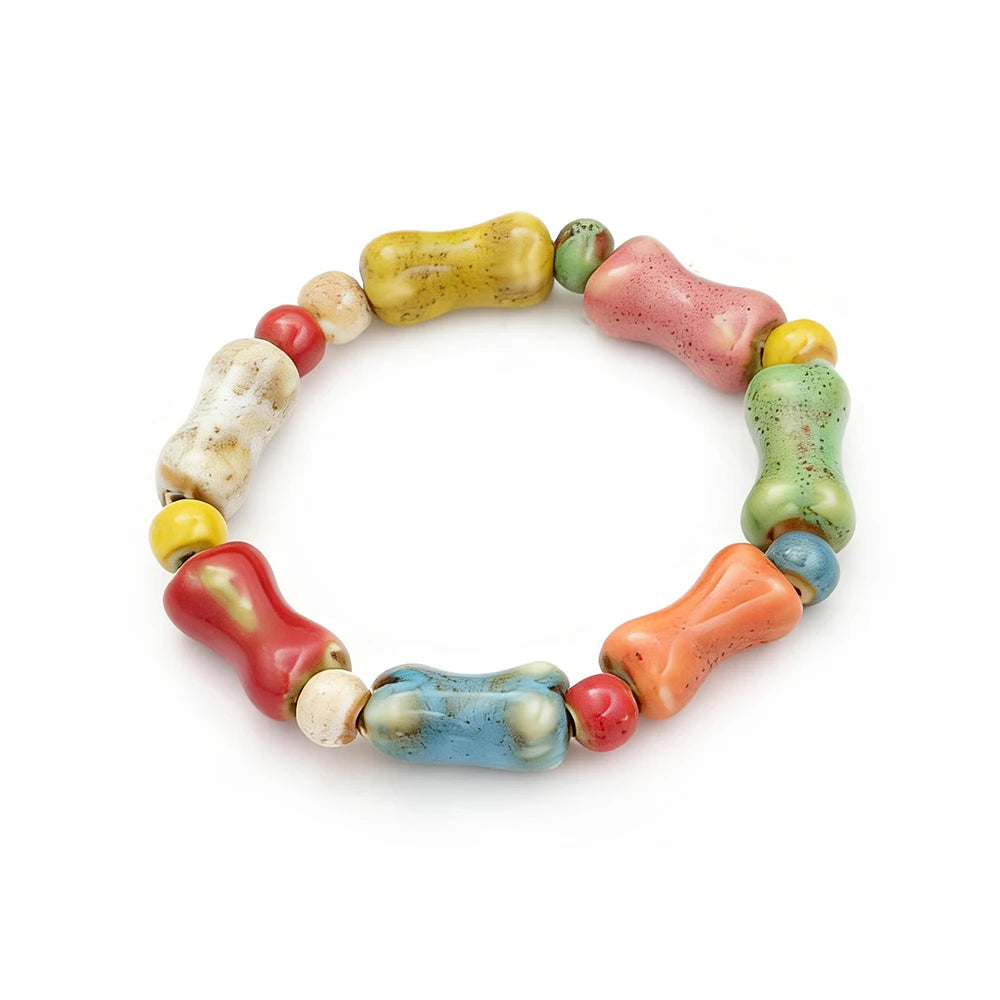 Rope Ceramic Bead Bracelet — Stainless Steel