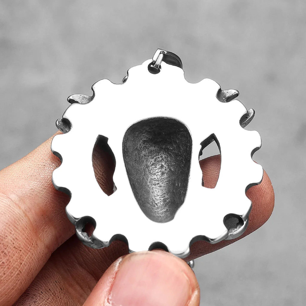 Mechanical Wrench Gear Skull Stainless Steel Men Women Necklaces Pendants Chain Punk Biker Jewelry Creativity Gift