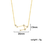 Unift Clear Zircon Zodiac Constellation Women Necklaces Star Sign Pisces Aries Taurus Pendant Fashion Horoscope Amulet Jewelry