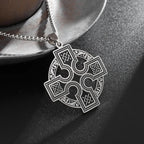 Witch Knot Necklace Celtic Knot Pendant Stainless Steel Amulet Triskelion Ankh Cross Pentagon Jewelry Birthday Gift for Women