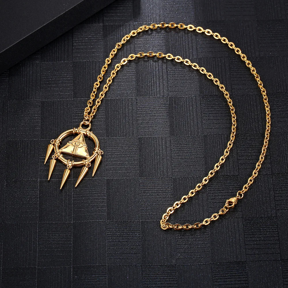 Stainless Steel Anime Millennium Wisdom Wheel Cosplay Pendant Necklace Jewelry Gift