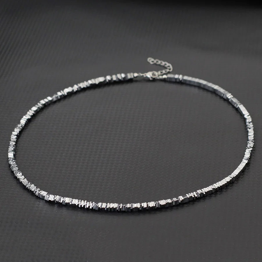 Exquisite Hematite Stone Beads Necklace Men 4 Styles Silver Gold Color 19 Inches Short Collar Jewelry Wealth Leisure Accessories