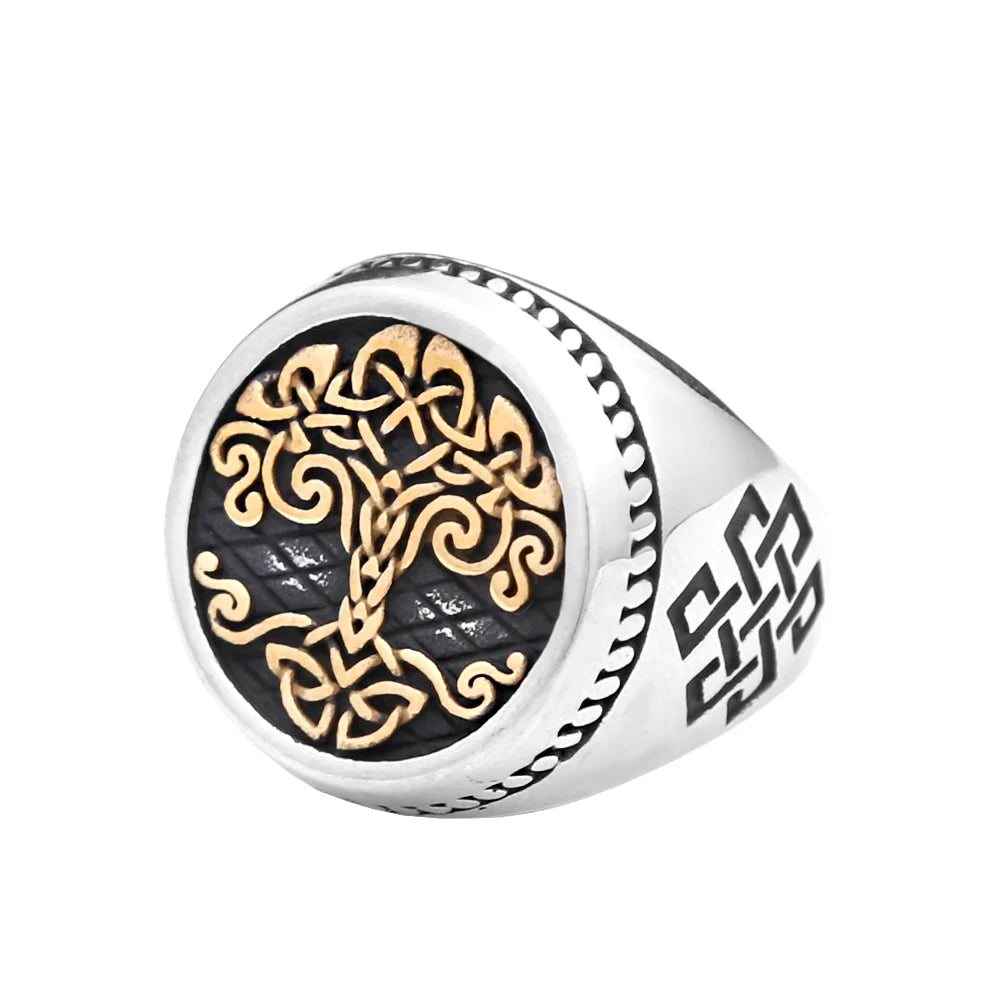 Fashion Punk Vintage Skull Ring Stainless Steel Gothic Biker Ring For Men Women Unique Viking Amulet Jewelry Gift