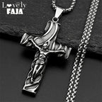 Cross Jesus Christ Silver Pendant Retro Crucifix
