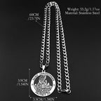 Saint Christopher Protect Us Enamel Medal Pendant Necklace for Women Men Stainless Steel Christian Chain Amulet Jewelry