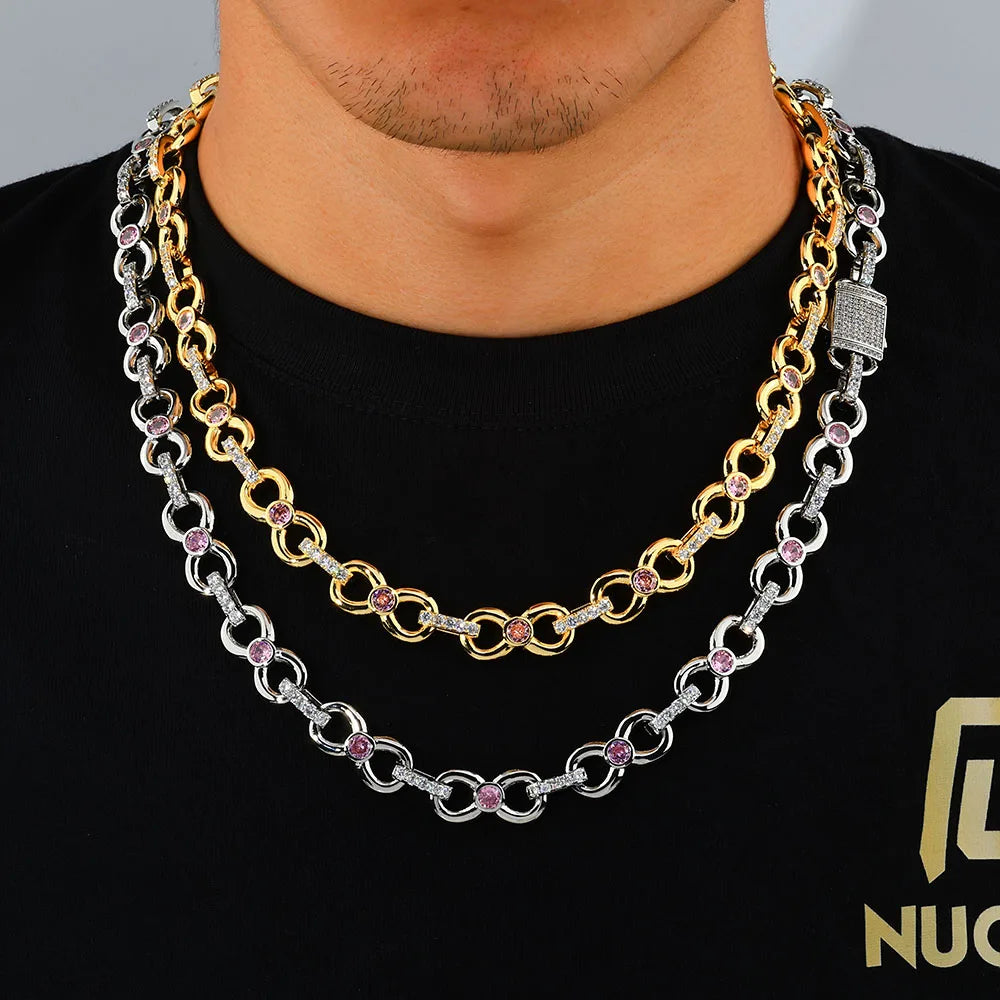 Gold Cuban Chain Necklace Iced Out 12MM CZ