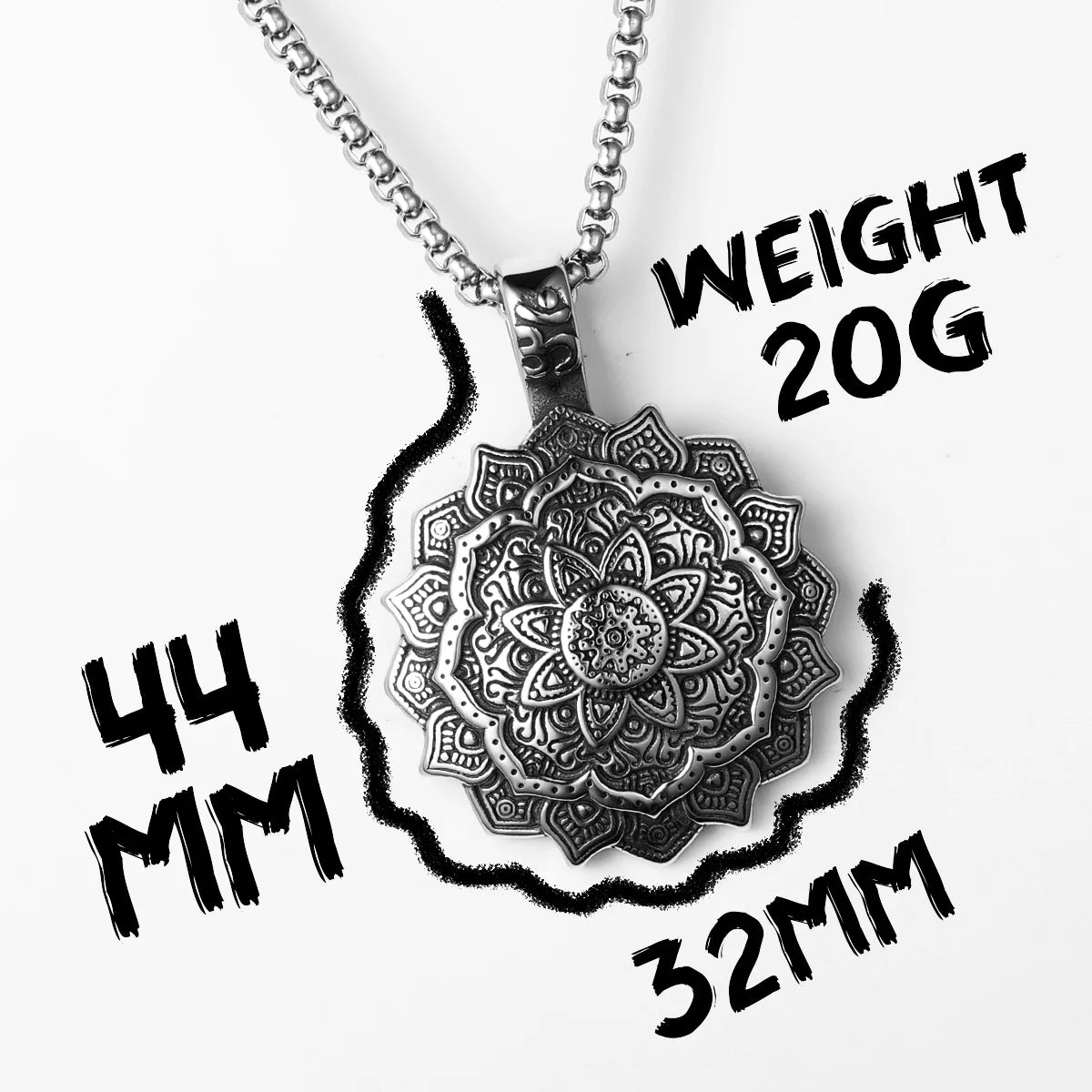 Mandala Flower Pendant — Stainless Steel