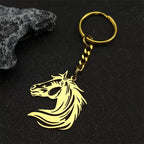 Black Horse Head Pendant Necklace — Stainless Steel