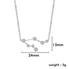 Unift Clear Zircon Zodiac Constellation Women Necklaces Star Sign Pisces Aries Taurus Pendant Fashion Horoscope Amulet Jewelry