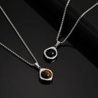 Tiger Eye Stone Pendant — Stainless Steel