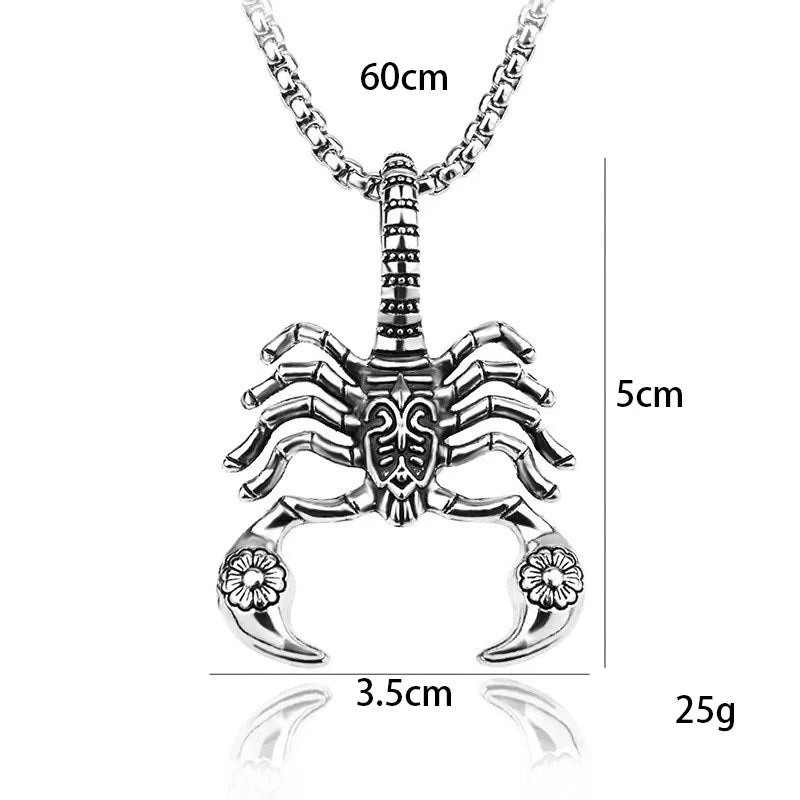 Scorpion Pendant Necklace Stainless Steel