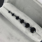 Punk Fashionable Black Stone Crystal Stud Earrings 3/4/5/6/7/8MM Gorgeous Zircon Earing for Women Men Fashion Hippie Jewelry