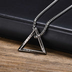 Viking Triangle Geometric Pendant — Stainless Steel