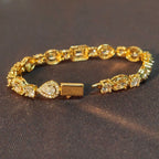 Gold Tennis Chain 8MM Mixed Diamond Iced Out