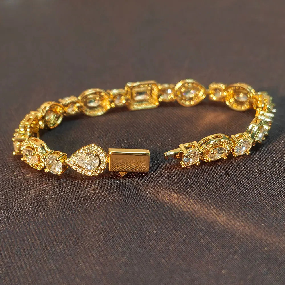 Gold Tennis Chain 8MM Mixed Diamond Iced Out
