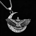 Silver Eagle Pendant Necklace Box Chain Stainless