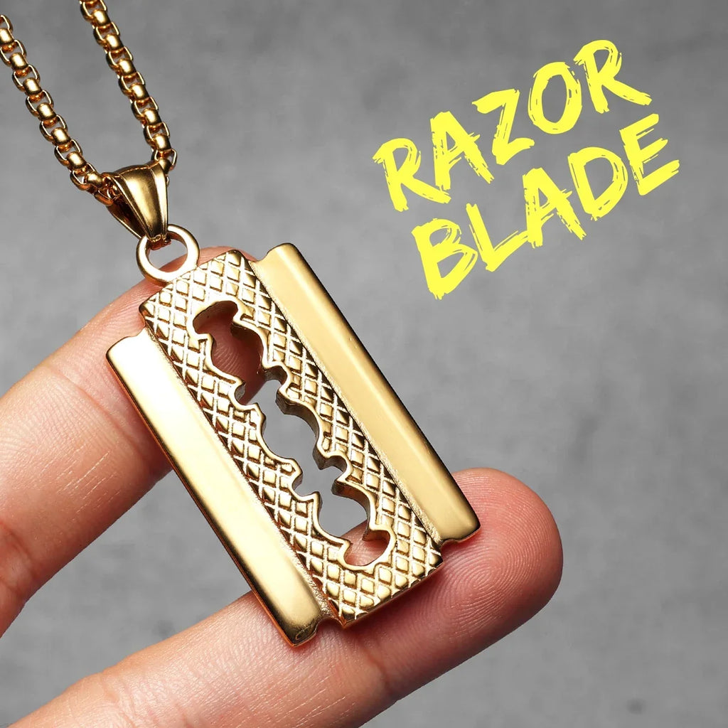 Barber Tools Pendant Necklace — Stainless Steel