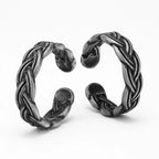 Braid Open Ring Stainless Steel Retro