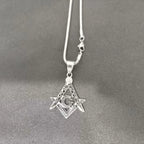 Masonic Necklace for Men Gold Silver Plated Mason Energy Freemason Pendant Stainless Steel Amulet Religious Gothic Punk