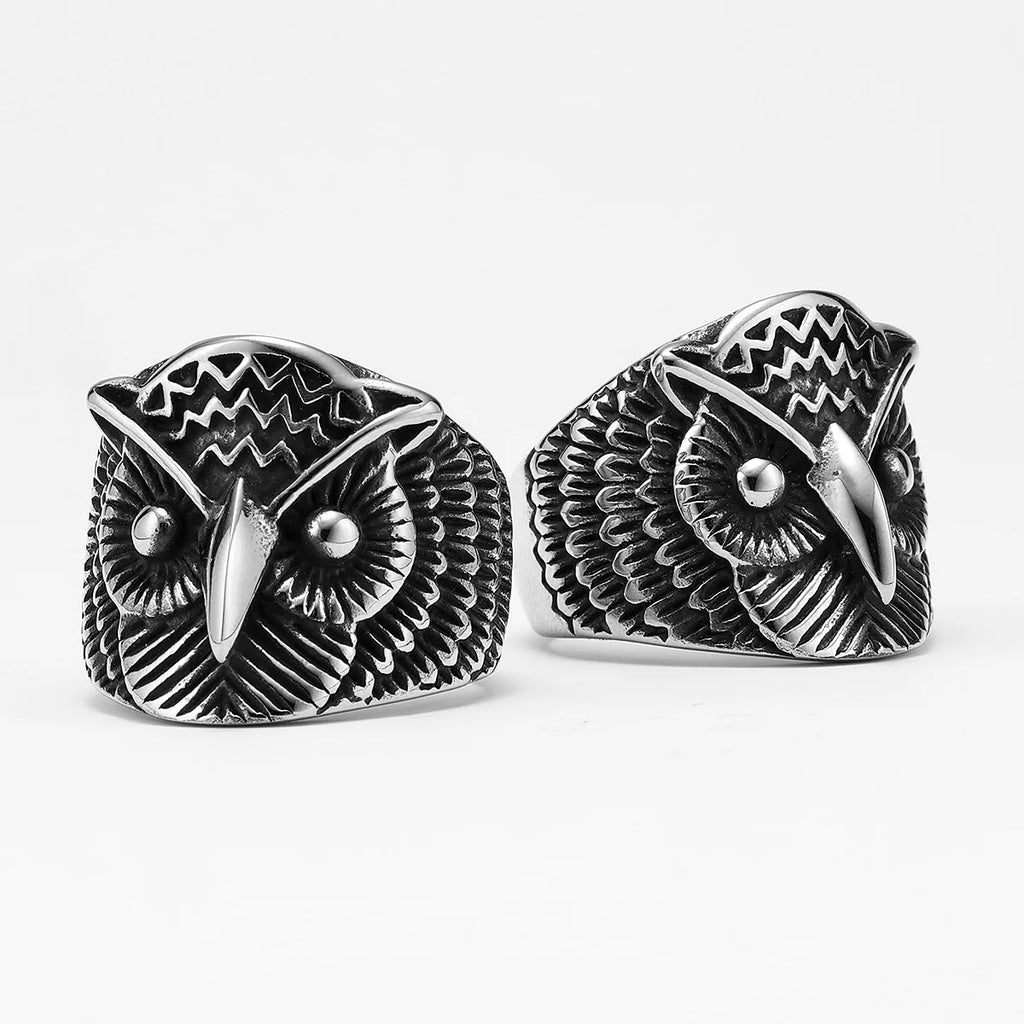 Owl Bird Ring — Stainless Steel