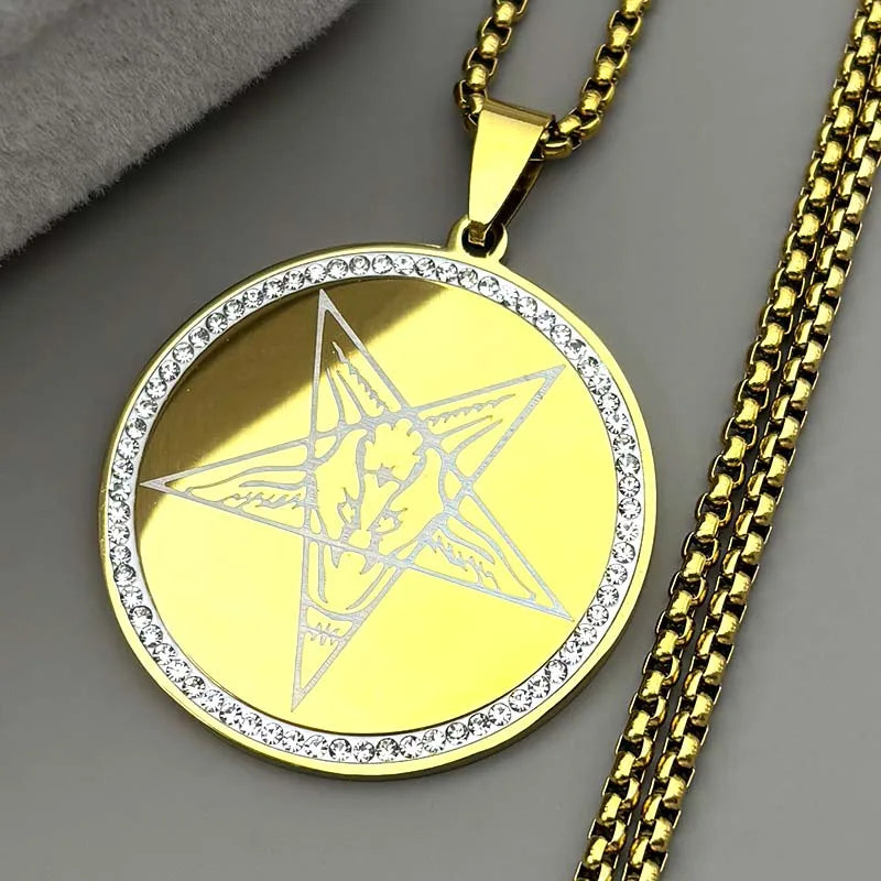 Star Baphomet Steel Pendant Gothic Inverted Pentagram